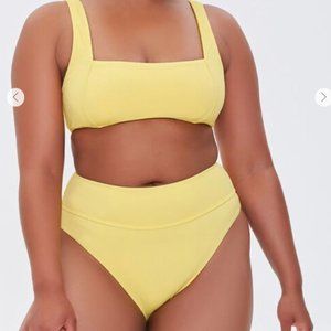 Forever 21 Plus Size High-Rise Bikini Light Yellow